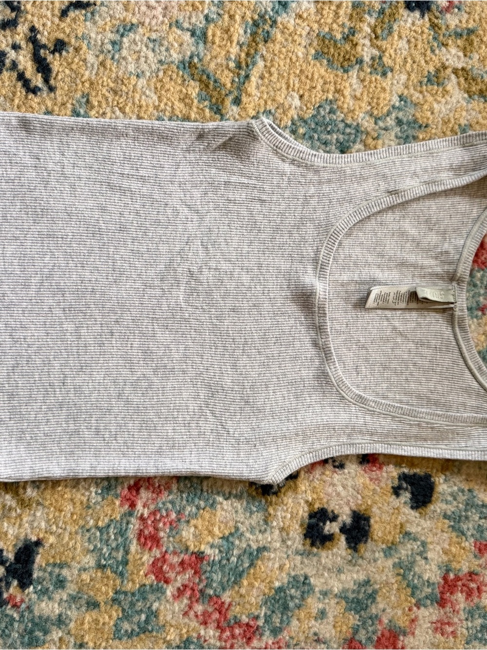SKIMS Light Gray Ribbed Tank Top